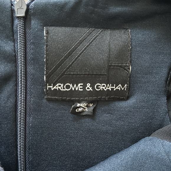 Navy Harlowe and Graham Sheath Dress - Picture 2 of 8